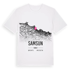Samsun karta t-shirt – ekologisk bomull t-shirt från Pinshirt