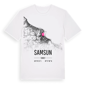 Samsun karta t-shirt – ekologisk bomull t-shirt från Pinshirt