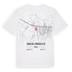 Sarıcalı Mahallesi karta t-shirt – ekologisk bomull t-shirt från Pinshirt