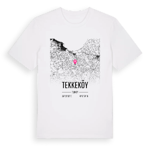 Tekkeköy karta t-shirt – ekologisk bomull t-shirt från Pinshirt