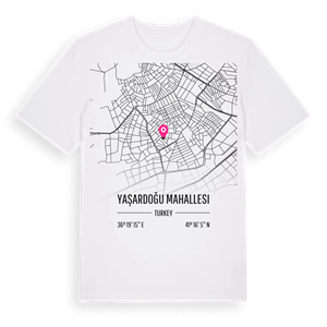 Yaşardoğu Mahallesi karta t-shirt – ekologisk bomull t-shirt från Pinshirt