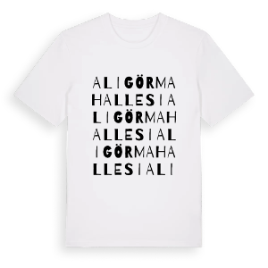 Aligör Mahallesi ordlek t-shirt – ekologisk bomull t-shirt från Pinshirt