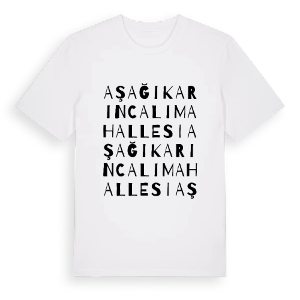 Aşağıkarıncalı Mahallesi ordlek t-shirt – ekologisk bomull t-shirt från Pinshirt