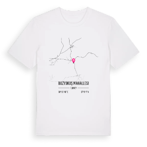 Bozyokuş Mahallesi karta t-shirt – ekologisk bomull t-shirt från Pinshirt