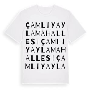 Çamlıyayla Mahallesi ordlek t-shirt – ekologisk bomull t-shirt från Pinshirt