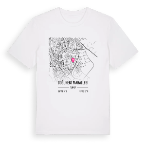 Doğukent Mahallesi karta t-shirt – ekologisk bomull t-shirt från Pinshirt