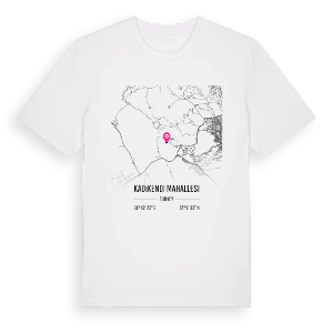 Kadıkendi Mahallesi karta t-shirt – ekologisk bomull t-shirt från Pinshirt