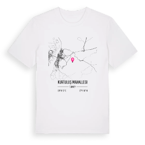 Kurtuluş Mahallesi karta t-shirt – ekologisk bomull t-shirt från Pinshirt