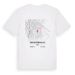 Narlıkuyu Mahallesi karta t-shirt – ekologisk bomull t-shirt från Pinshirt