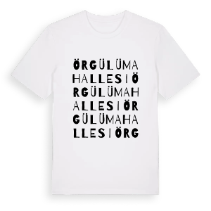 Örgülü Mahallesi ordlek t-shirt – ekologisk bomull t-shirt från Pinshirt
