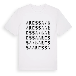 Aressa/Baressa ordlek t-shirt – ekologisk bomull t-shirt från Pinshirt