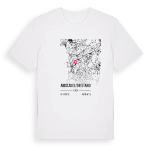 Aristanis/Oristano karta t-shirt – ekologisk bomull t-shirt från Pinshirt