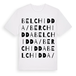 Belchidda/Berchidda ordlek t-shirt – ekologisk bomull t-shirt från Pinshirt