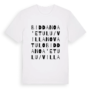 Biddanoa 'e Tulu/Villanova Tulo ordlek t-shirt – ekologisk bomull t-shirt från Pinshirt