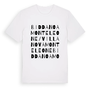Biddanoa Monteleone/Villanova Monteleone ordlek t-shirt – ekologisk bomull t-shirt från Pinshirt
