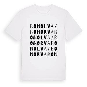 Bonolva/Bonorva ordlek t-shirt – ekologisk bomull t-shirt från Pinshirt