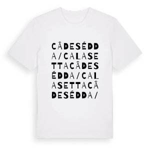 Câdesédda/Calasetta ordlek t-shirt – ekologisk bomull t-shirt från Pinshirt