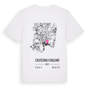 Casteddu/Cagliari karta t-shirt – ekologisk bomull t-shirt från Pinshirt