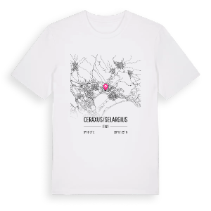 Ceraxus/Selargius karta t-shirt – ekologisk bomull t-shirt från Pinshirt