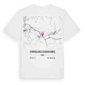 Codronzanu/Codrongianos karta t-shirt – ekologisk bomull t-shirt från Pinshirt
