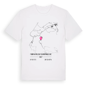 Frùmini Majori/Fluminimaggiore karta t-shirt – ekologisk bomull t-shirt från Pinshirt