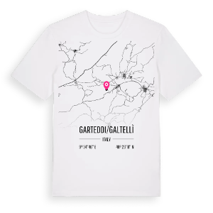 Garteddi/Galtellì karta t-shirt – ekologisk bomull t-shirt från Pinshirt