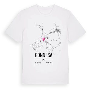 Gonnesa karta t-shirt – ekologisk bomull t-shirt från Pinshirt