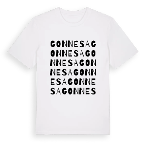 Gonnesa ordlek t-shirt – ekologisk bomull t-shirt från Pinshirt