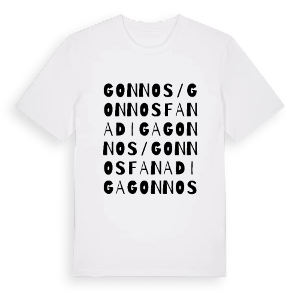 Gonnos/Gonnosfanadiga ordlek t-shirt – ekologisk bomull t-shirt från Pinshirt