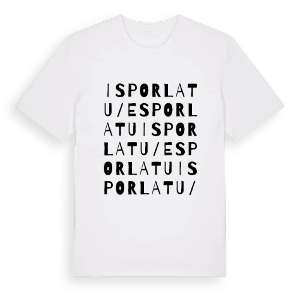 Isporlatu/Esporlatu ordlek t-shirt – ekologisk bomull t-shirt från Pinshirt