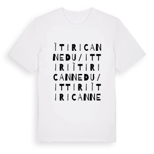 Ìtiri Cannedu/Ittiri ordlek t-shirt – ekologisk bomull t-shirt från Pinshirt