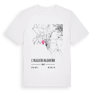 l'Alguer/Alghero karta t-shirt – ekologisk bomull t-shirt från Pinshirt