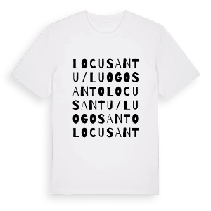 Locusantu/Luogosanto ordlek t-shirt – ekologisk bomull t-shirt från Pinshirt
