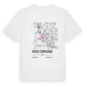Medio Campidano karta t-shirt – ekologisk bomull t-shirt från Pinshirt