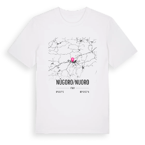 Nùgoro/Nuoro karta t-shirt – ekologisk bomull t-shirt från Pinshirt