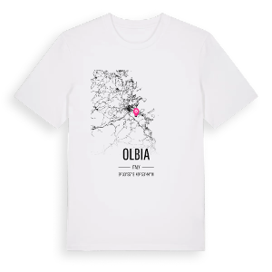 Olbia karta t-shirt – ekologisk bomull t-shirt från Pinshirt