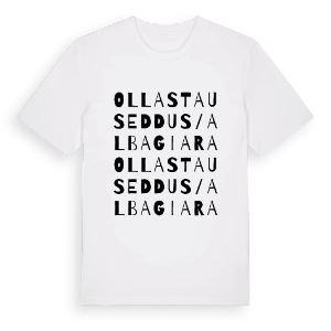 Ollasta Useddus/Albagiara ordlek t-shirt – ekologisk bomull t-shirt från Pinshirt