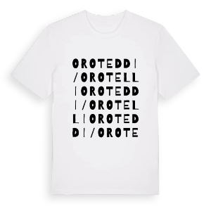 Oroteddi/Orotelli ordlek t-shirt – ekologisk bomull t-shirt från Pinshirt