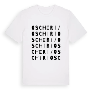 Oscheri/Oschiri ordlek t-shirt – ekologisk bomull t-shirt från Pinshirt