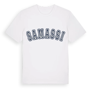 Samassi college t-shirt – ekologisk bomull t-shirt från Pinshirt