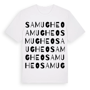 Samugheo ordlek t-shirt – ekologisk bomull t-shirt från Pinshirt