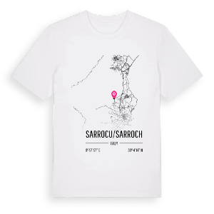 Sarrocu/Sarroch karta t-shirt – ekologisk bomull t-shirt från Pinshirt