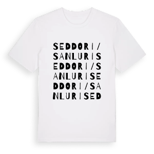 Seddori/Sanluri ordlek t-shirt – ekologisk bomull t-shirt från Pinshirt
