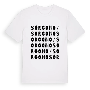 Sòrgono/Sorgono ordlek t-shirt – ekologisk bomull t-shirt från Pinshirt