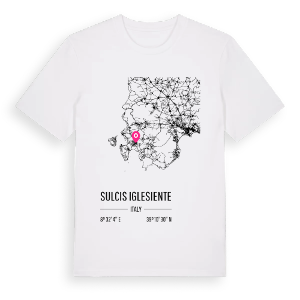 Sulcis Iglesiente karta t-shirt – ekologisk bomull t-shirt från Pinshirt