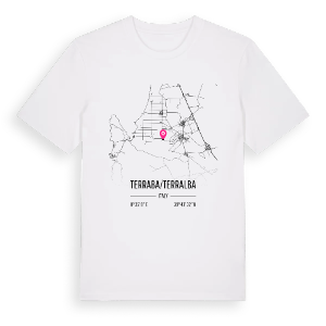Terraba/Terralba karta t-shirt – ekologisk bomull t-shirt från Pinshirt
