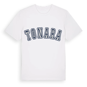 Tonara college t-shirt – ekologisk bomull t-shirt från Pinshirt