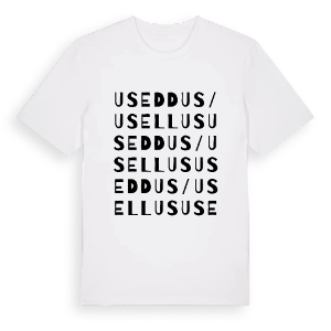 Useddus/Usellus ordlek t-shirt – ekologisk bomull t-shirt från Pinshirt
