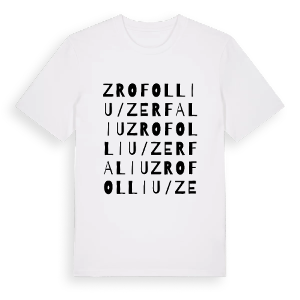 Zrofolliu/Zerfaliu ordlek t-shirt – ekologisk bomull t-shirt från Pinshirt