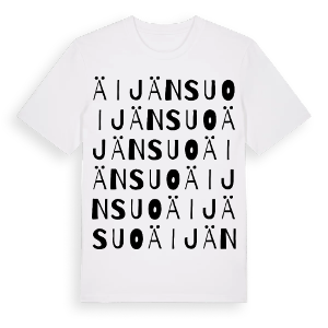 Äijänsuo ordlek t-shirt – ekologisk bomull t-shirt från Pinshirt